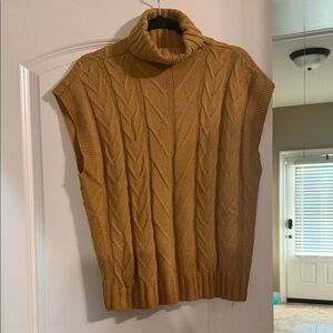 SHEIN Mustard Cable Knit Turtleneck Sweater